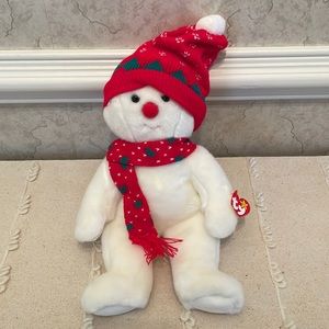 Ty Baby Snowboy Original Beanie Fluffy Teddy Bear The Beanie Buddies Collection